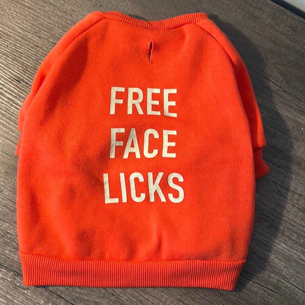 Red Dog Sweater "Free Face Licks" Size small